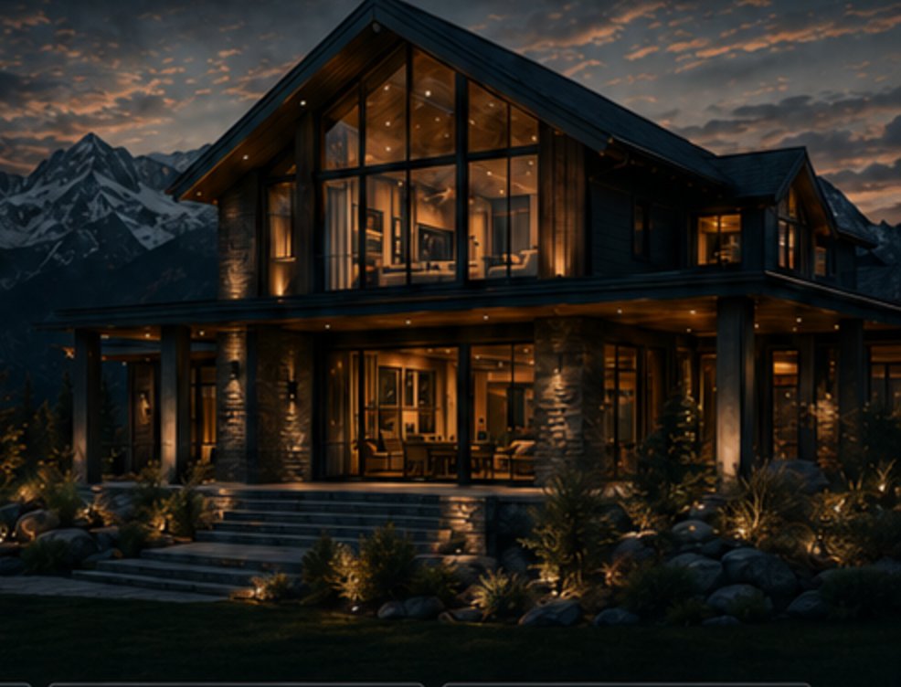 Utah home at dusk